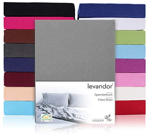 Spannbettlaken Bettlaken 100% Baumwolle Jersey Spannbetttuch in vielen Farben & Größen ÖKO TEX Standard 100 (120 x 200 cm - 130 x 200 cm, Steghöhe 30cm, Bordeaux Rot