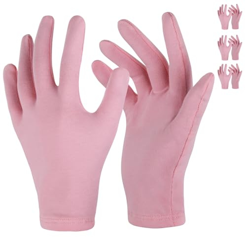 Donfri 3 pares de guantes de algodón Neurodermatitis Guantes finos de trabajo Guantes protectores Guantes hidratantes para manos secas, eczema, belleza