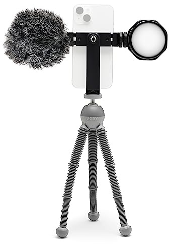 JOBY Beamo Reel Creator Kit Flexible Tripod with GripTight 360 Phone Mount, Wavo Mobile and Beamo Reel for Smartphone Compact Mirrorless Cameras, LED Video Light Kit for Content Creators and Streaming