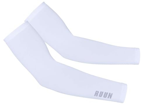 RUUN Roubaix - Scaldamuscoli termici invernali da ciclismo, da corsa, antiscivolo, per bicicletta, bianco, Large/X-Large