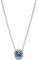 PANDORA Timeless Funkelnder Eckiger Blauer Strahlenkranz-Halsketten- Anhänger aus Sterling Silber mit Zirkonia, Größe 45cm, 393560C01-45