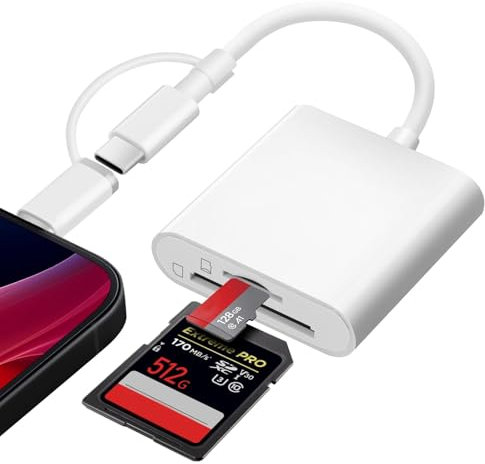 Flintronic 2 in 1 Adattatore per Lettore di Schede SD/TF, Lettore di Schede SD, Lettore di Schede di Memoria SD per SD/SDHC/SDXC/MicroSD, SD Card Reader per iPad/iPhone/MacBook/Tablet