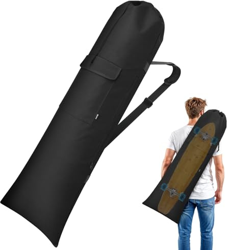 Easecos Longboard Skateboard Bag Portable Skateboard Carry Bag with Outer Pocket, Heavy Duty Longboard Bag with Adjustable Strap, Outdoor Sport Travel Storage Organizer for Men Women, 50 L x 17.1''W
