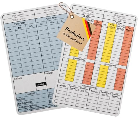 cramti - Fußball Schiedsrichter Spielnotizkarte - Schiedsrichterkarten Set aus Nachhaltiger und Sozialer Produktion - Blanko Spielkarten (150 Karten)