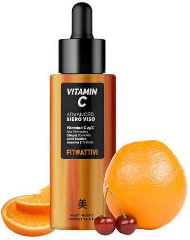 Vitamina C Siero Viso Coreano 100ml con Vitamin C Pura e Acido Ialuronico, Bakuchiol, Tè Verde, Siero Antimacchia Viso Illuminante, Antirughe Donna e Uomo, Skincare, Made In Italy