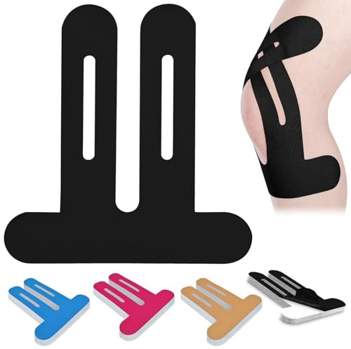 10 Piezas Cinta de Kinesiología Kinesiotape, Kinesiology Tape Knee Pre Cut, Kinesiotape Physio Tape Profesional y Cinta Deportiva, para el Dolor de Rodilla, Lesiones