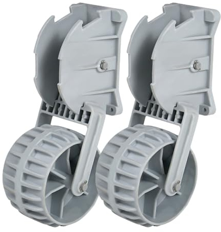 Inflatable Boat Launching Wheels, Portable 2 Pcs Flip Up Retractable Dinghy Wheels Easy Mount Lightweight for Boats Trailering Trolly Raft Small Kayak