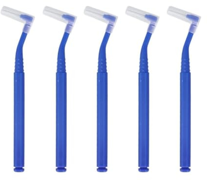 Interdentalborstar 10 L-formade interdentala borstar för tandrengöring, nylontandpetare (blå)