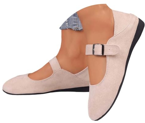 Generisch Chaussons confortables pour femme avec lanières, ballerines polyvalentes pour tout le monde au bureau et au quotidien, Blanc., 43 EU