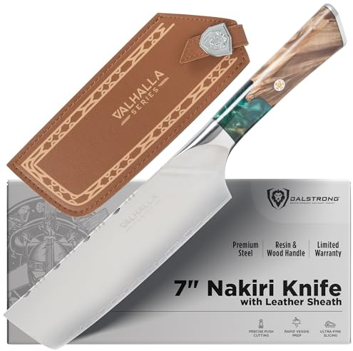 Dalstrong Nakiri Knife - 7 inch - Valhalla Series - 9CR18MOV High Carbon Steel - Vegetable Kitchen Knife - Celestial Resin & Wood Handle - Razor Sharp Asian Knife Gift- w/Sheath
