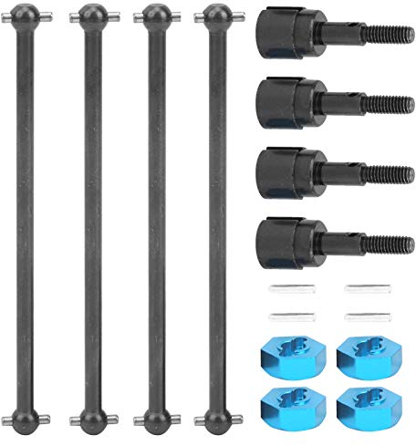 Qiter 【𝐏𝐚𝐬𝐜𝐮𝐚】 Eje de transmisión RC, Combinador de Cubo RC ecológico con Rueda de Metal de 5 mm, para HSP 94111 94108 1/10 RC Car(Black)