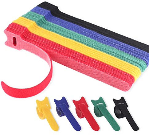 Cable Ties Reusable 100 pcs - Cable Straps Multi-Purpose Tie Wraps Fastening Straps Used for Headphones Phones Electronics PC Wire Cable Tidy Management