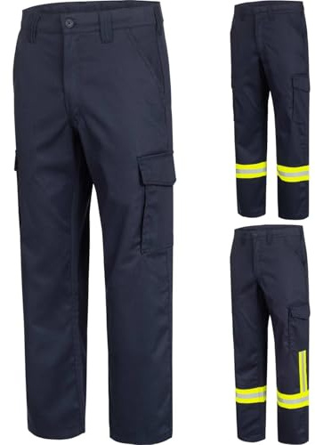 Safetytex Feuerwehrhose HuPF Teil 2 ohne Reflexstreifen - Schwarzblau - EN ISO 11612:2015 Zertifiziert - Öl- & wasserabweisend - 100% Baumwolle FR - Größe 56