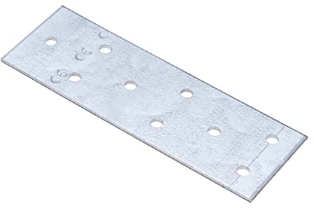 Piastra di Giunzione per Traversine 40x120x2 mm Piastra di Giunzione Piana Staffe per Legno per la Riparazione e Fissaggio in Acciaio Zincato Piatta Staffa Forata Connettore Piatto (10pezzi)