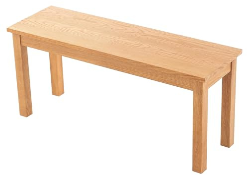 Hallowood Furniture Waverly Oak Dining Bench for Dining Table, 2 Seater Solid Wooden Bench Seat in Light Oak Finish, Ideal for Kitchen, Hallway, Bedroom, Porch or Conservatory