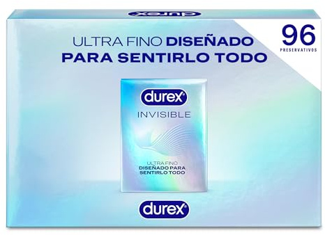 Durex Preservativos Invisible, Ultra fino, el más fino de Durex, pack 96 condones