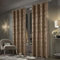 always4u Soft Velvet Curtains 100% Blackout Window Treatments Energy Efficiency for Bedroom Gold Foil Printed Shining Luxury Curtain Drapes 1 Pair Brown 66 * 72