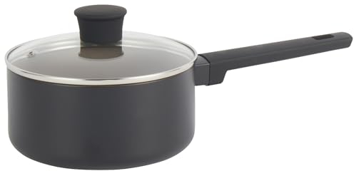 Salter BW12877EU7 16 cm Keramikktopf - Gehäuse aus recyceltem Aluminium, gesunde PFOA- & PFAS-freie Antihaftbeschichtung, induktionsgeeignet, leicht zu reinigen, weicher Griff, Kochtopf mit Glasdeckel