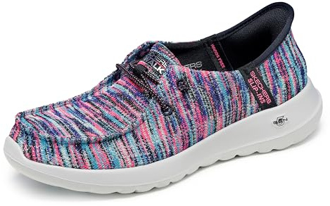 Skechers Damen Women's Hands Free Slip-ins Go Walk Joy Moc Toe Casual Shoe Sneaker, Schwarz/Multi, 42 EU