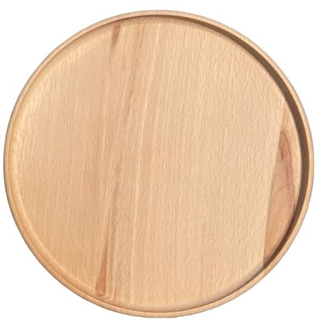 EFO Wooden Plate 23 cm | Serving Tray Made of Solid Beech Wood | Wooden Serving Platter Perfect for Serving Snacks, Cheese and Fruit at Home, Parties or picnics | Snack Tray Versatile and Decorative