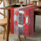 Tischläufer Weihnachten Rot Holzoptik Streifen Modern Leinen Tischläufer Boho Rettungsring Tischmatten Weihnachtsläufer für Esstisch Dekoration Urlaub Party Hochzeit 33 x 183cm