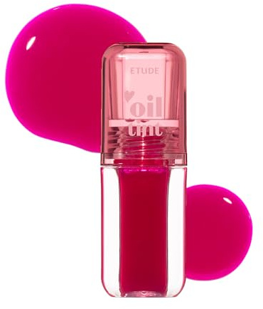 ETUDE - Dear Darling Oil Tint #3 Neon Pink 4,2 g | Aceite de labios/brillo de labios altamente hidratante y potente |