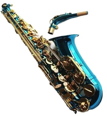Professionell Saxofon Altsaxofon Blå Förnicklad Träblås
