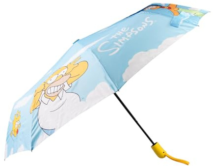 Grupo Erik | Parapluie Pliant The Simpsons pour Fans de la Série | Parapluie Automatique de Poche avec Housse | Idéal pour les Jours de Pluie | Parapluie Compact 100 cm en Métal