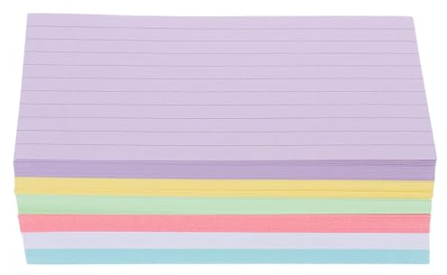 Zerodeko Tarjetas de Índice Pequeñas de Colores Surtidos 3 Pulgadas 300 Hojas Rayadas 110g para Estudio Notas y Listas de Tareas Casa Oficina y Escuela
