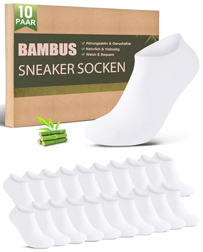 Effeet Chaussettes Basses Bambou Homme Femme 10/20 Paires – Anti-Odeur | 80% Viscose De Bambou, Respirant, Antibactérien, OEKO-TEX 100, Idéal Pour, Quotidien, Chaussures Casual Et De Tennis