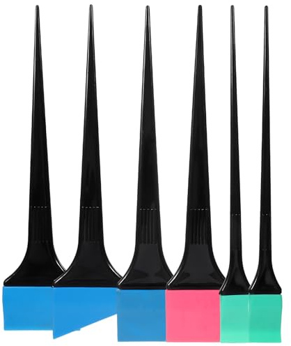 ELAYARD Cepillo Aplicador de Tinte Cabello de Silicona, Set de 6 Piezas Negro, Kit para Teñir Cabello Profesional y Uso en Salón o Hogar, Pinceles Fáciles de Limpiar y Aplicar Color
