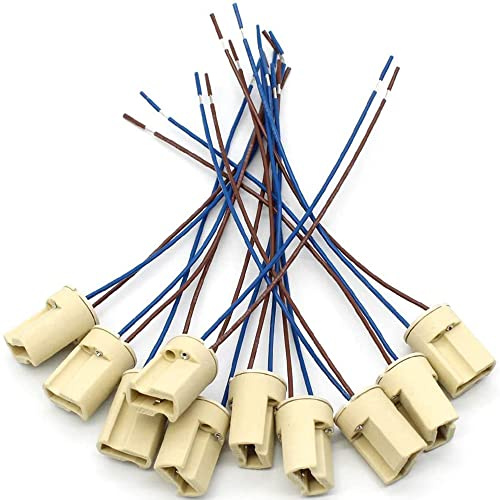 10 Piezas Portalámparas G9 Alambre de Teflón, de 250 V, Adecuado para Bombillas de Cuarzo Tipo G9, Lámparas Halógenas, Bombillas LED
