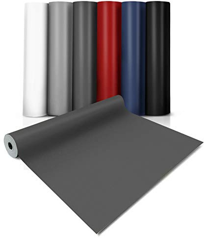 casa pura® CV Bodenbelag Expotop - extra abriebfester PVC Bodenbelag (geschäumt) - Einfarbig Anthrazit - Oberfläche strukturiert - Meterware (100x300 cm)