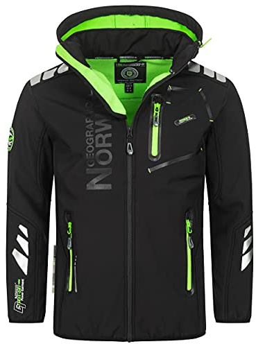 Geographical Norway Vantaa - Veste softshell d'extérieur - Imperméable et respirante, coupe-vent - Pour homme, Noir 02, M