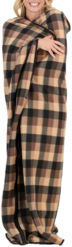 Easylife Zip Up Polar Fleece Cosy Robe Check, Machine Washable Fleece Zip Up Women's Robes (measures 150 x 170cm with a hood of 40 x 40cm), Snug Fleece Robes For Women and Men - Fully Guaranteed |