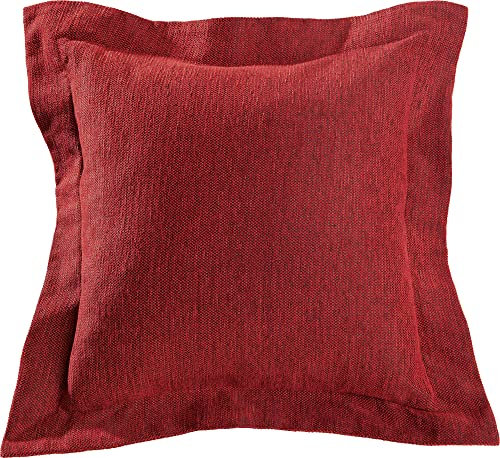 Erwin Müller Kissenhülle, Kissenbezug, Dekokissenbezug rot/schwarz Größe 40x40 cm - mit Stehsaum, praktischer Reißverschluss - (weitere Farben, Größen)