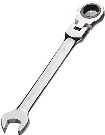 Aoktorkit Metric Tool Flex-Head Ratcheting Wrench 27MM,Professional Chrome Vanadium Ratchet Spanner Steel 72 Teeth 12 Point for DIY,Pipeline,Bicycle Repair and Home Maintance