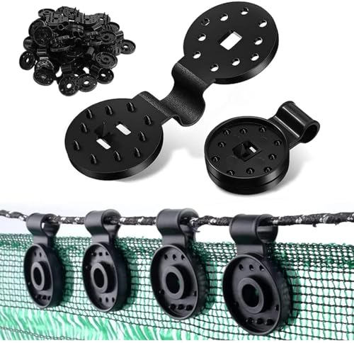 Lot de 60 Clips de Verrouillage Noirs Robustes pour Toile d'ombrage, pour auvents Coupe-Vent, Filets de clôture, Filets à Oiseaux, Filets d'ombrage pour Serre végétale, Accessoires de Clips d'ombrage