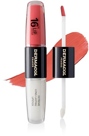 NEW Dermacol - 16-Hour Lip Colour, Highly Pigmented Glossy Lip Stain, Two-Phase Lip Plumper Gloss, Kissproof Lip Makeup Products with Matte and Glitter Finish, n. 26