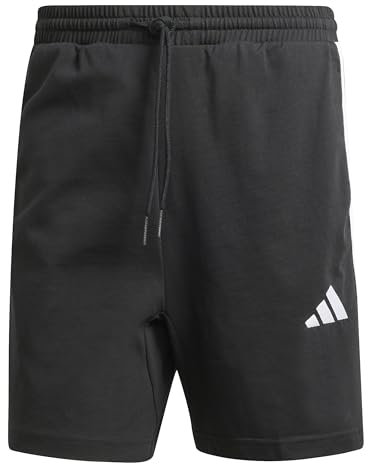 adidas Herren Essential Three Stripes Single Jersey Short 7IN, Black/White, XXL