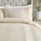 SOIREE - Natural Quilted Velvet & Satin Blend Duvet Cover - Double Bedding Size (200 x 200cm) - 2x Pillowcases Included - Luxury Bedding - Pinsonic/Ultrasonic Duvet Cover - Natural Linen Bedding