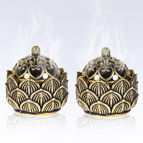 Räucherkegel Halter 2 Stück Räucherkerzen Halter Lotus RäUcherkegel Mini Räuchergefäß Räucherstäbchenhalter Lotus Weihrauchbrenner Lotus Incense Burner für Teehaus Büro Yogastudio Café Heimdekoration