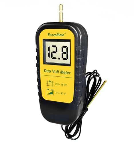 FenceMate Tester digitale per recinzione e batteria/batteria per controllare la tensione della recinzione elettrica da 0,5 – 15 kV e tensione della batteria 2,5 – 40 V, dispositivo di collaudo per il