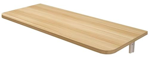 RAUMPA Klapptisch Wand 120x50 cm Wandklapptisch Wandtisch Klappbar Wandschreibtisch Schreibtisch Tisch Holz Braun Klein Groß Lang Schmal Platzsparend Hängend Arbeitsplatte für Küche Esstisch