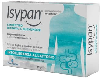 ISYPAN® Intolleranza Lattosio – 30 Compresse con Lattasi ad Alta Digeribilità – Supporto per chi ha difficoltà a digerire il lattosio