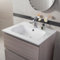 NUESTRA VIDA Lavabo da Incasso 610 x 460 x 155 mm, Rettangolare in Ceramica Bianco Vetrificato, Lavabo Bagno Integrale Soprapiano con Troppopieno