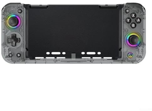 Trådlös spelkontroll designad för Nintendo Switch/OLED med ergonomisk komfort och turbo-funktion (transparent svart)