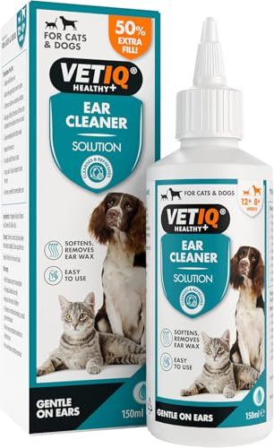 VETIQ Cat & Dog Ear Cleaner Solution for Ear Wax, Dirt & Odours (150ml)