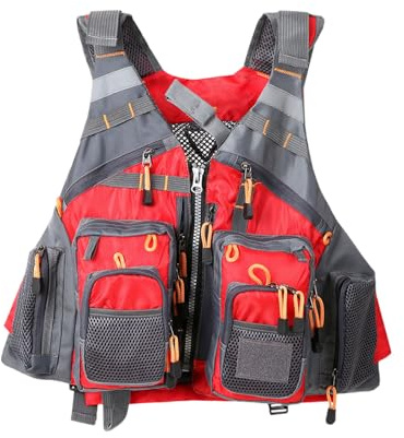 Xinsheinelry Multi Pokcet Waistcoat Jackets Fly Fishing Vest Adjustable Trout Fishing Gears Multifunction Stream Accessories Outdoor Exploration Vest