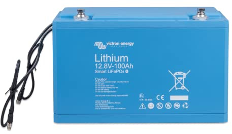 Victron Energy LiFePO Batterie 12,8V 100Ah Smart – Lithium-Eisenphosphat-Akku mit integriertem BMS und Bluetooth
